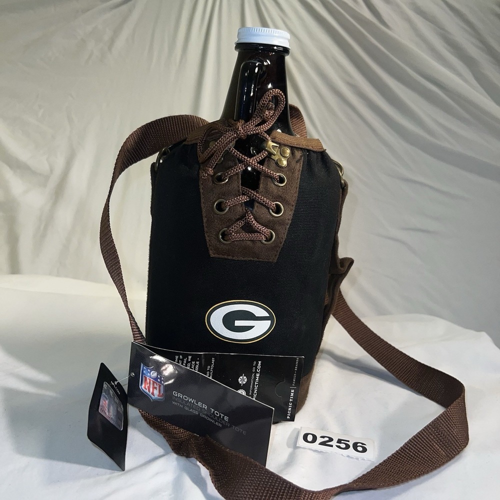 Picnic Time Growler Tote Insulated Canvas Shoulder Tote Green Bay Packers NET